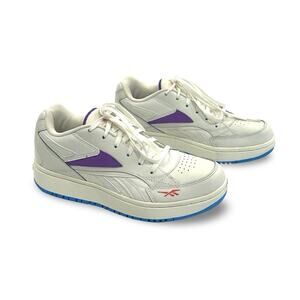Reebok Court Double Mix Sneakers Shoes Womens Size 7 White & Purple